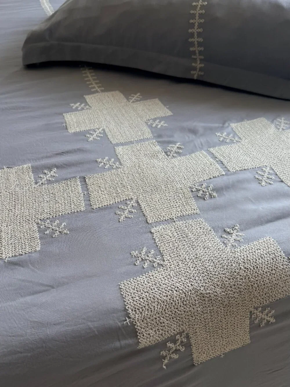 Hand Embroidered King Duvet + Shams
